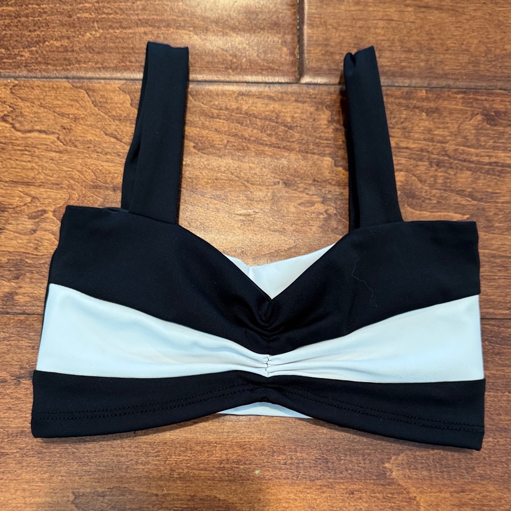 Tiger Friday Black and White Dance Bra Top